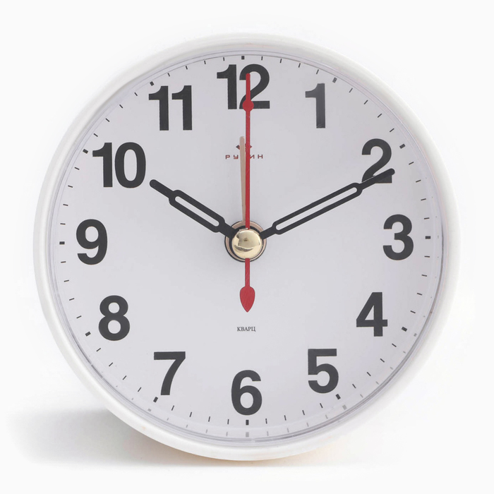 Часы - будильник настольные Классика, дискретный ход, 8 х 8 см, АА