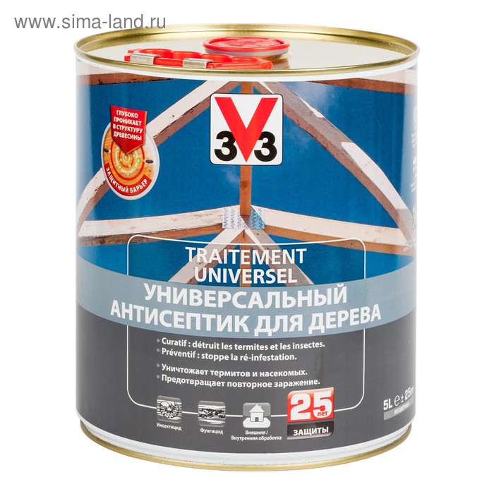 

V33 Универсальный антисептик для дерева 5л. (105361)