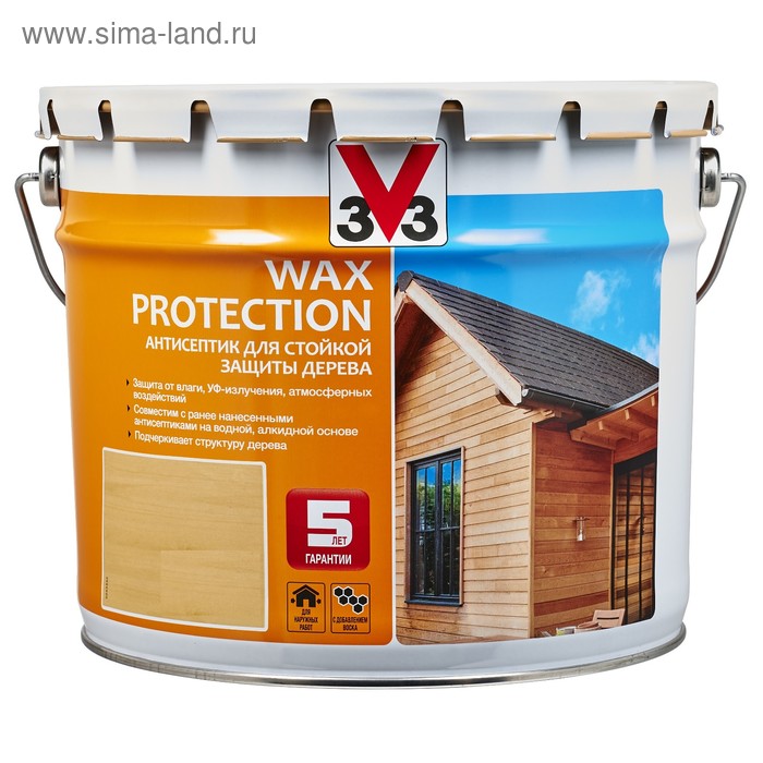 

Алкидный антисептик для дерева с добавлением воска WAX PROTECTION полуглянец Венге 9л.