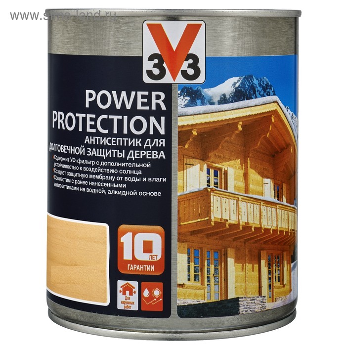 

Алкидный антисептик для дерева POWER PROTECTION полуглянец Орегон 0,9л.