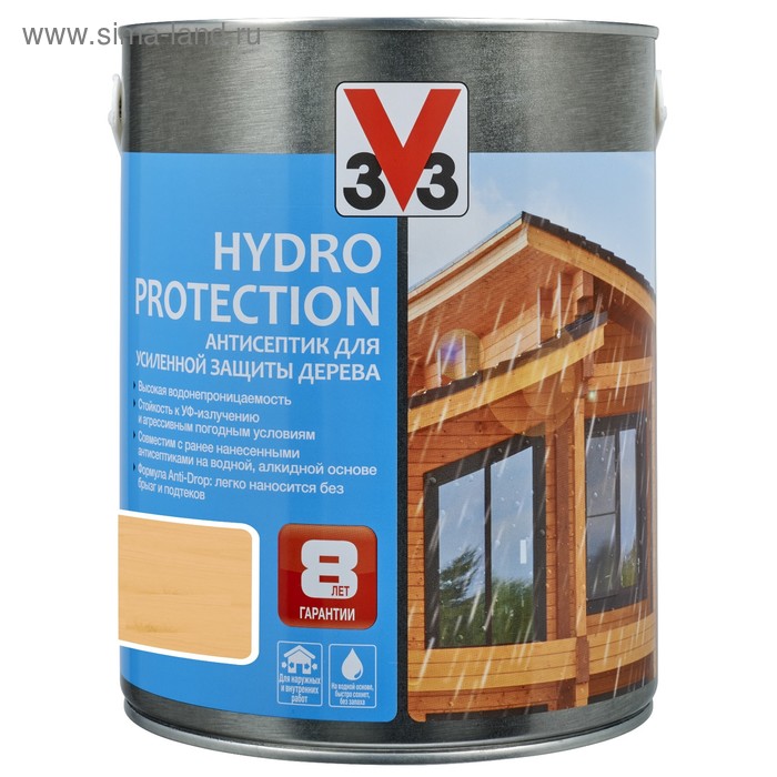 

Акриловый антисептик для дерева HYDRO PROTECTION полуглянец Белый 2,5л.