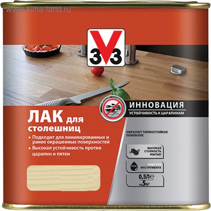 

Лак для столешниц двухкомпонентный с аддитивом глянец бесцветный 0,5л