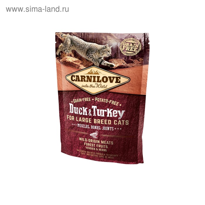 

Cухой корм Carnilove Duck Pheasant Hairball Control для кошек, утка и фазан, 400 г