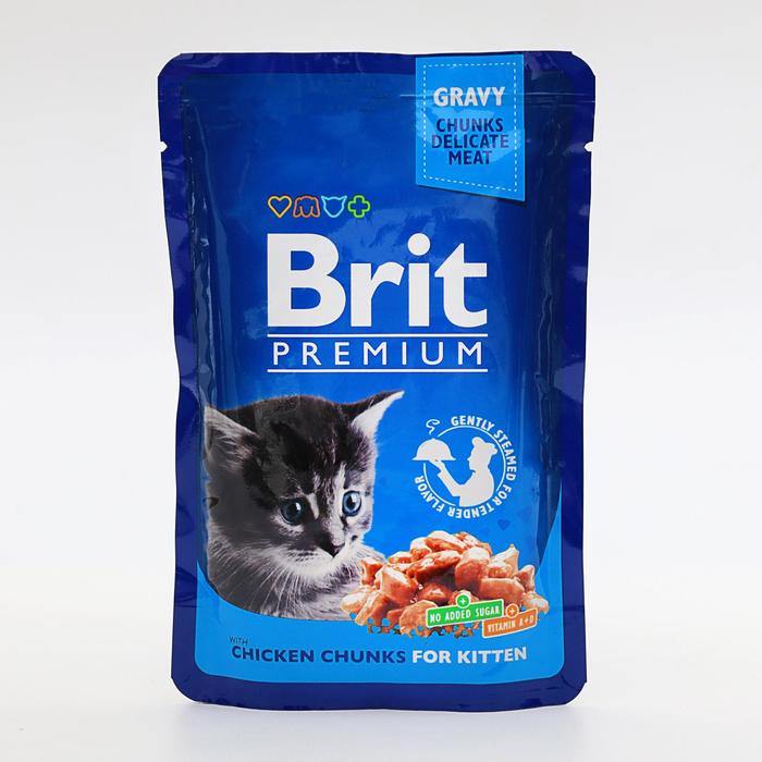 

Влажный корм Brit Premium для котят, кусочки куринного филе в соусе, 85 г