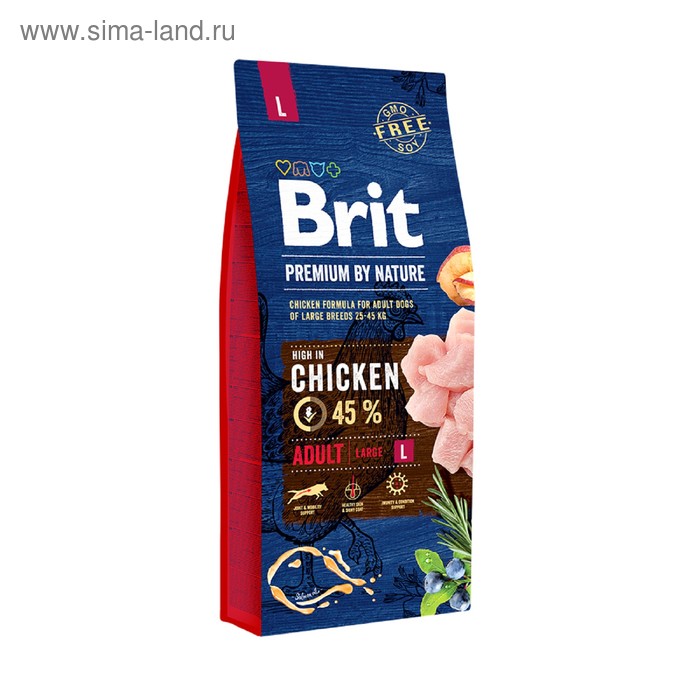 

Сухой корм Brit Premium by Nature Adult L для собак крупных пород, 15 кг