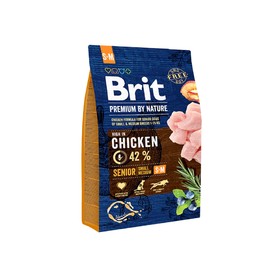 

Сухой корм Brit Premium by Nature Senior S+M для собак, мелких и средних пород, 3 кг