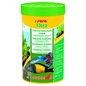 

Корм Sera Flora для рыб, растительный, в хлопьях, 250 мл, 60 г