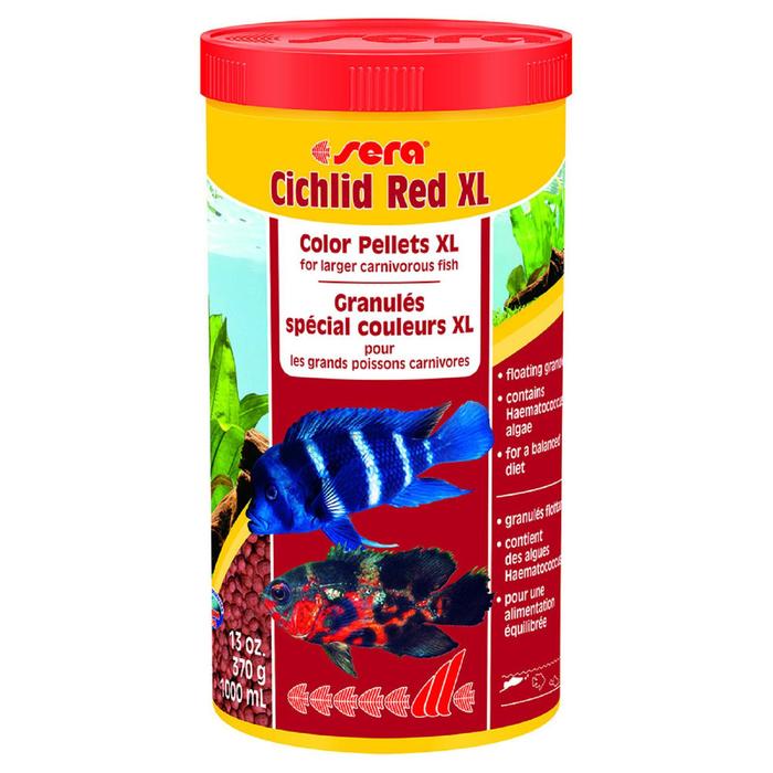 

Корм Sera Cichlid Red XL для цихлид крупных размеров, 1000 мл, 330 г