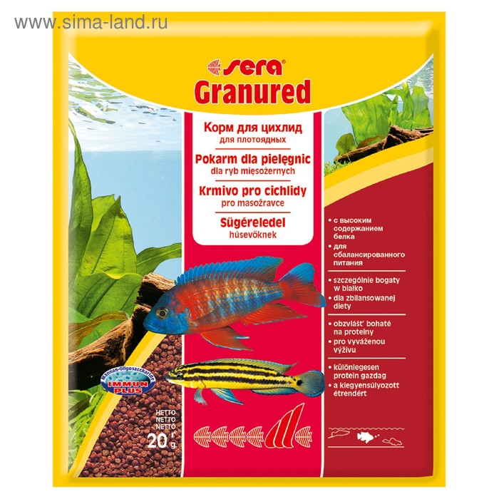 

Корм Sera Granured для плотоядных цихлид, 20 г