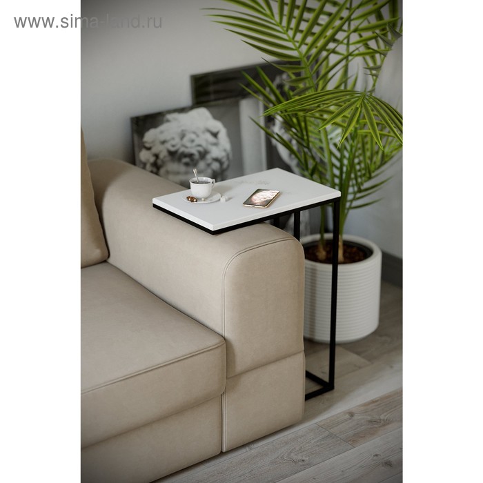 Стол придиванный «Агами», 500 × 310 × 705 мм, МДФ, цвет белый стол придиванный хайгрет 500 × 500 × 705 мм металл мдф цвет графит