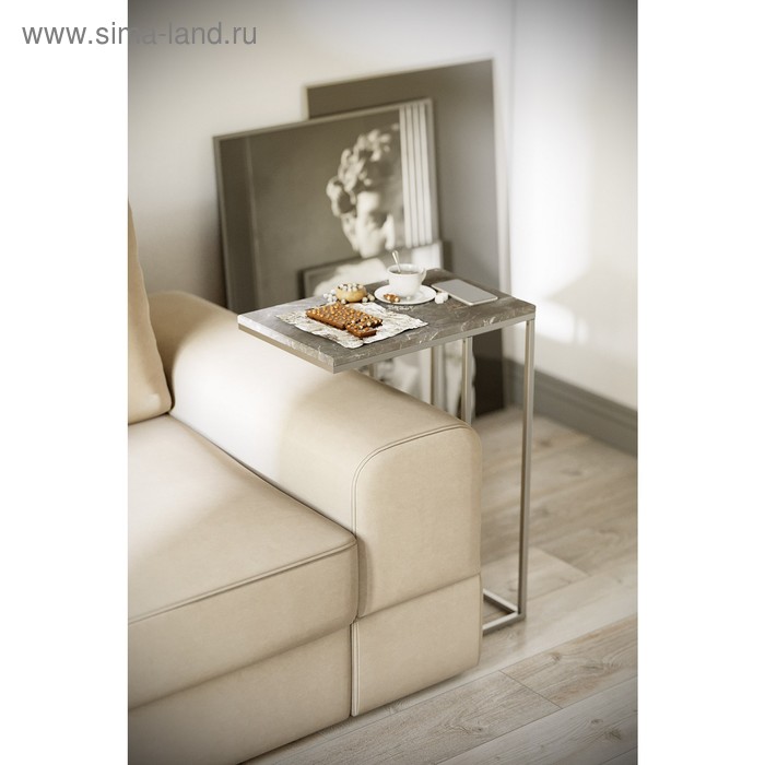 Стол приставной «Агами», 500 × 310 × 705 мм, МДФ, цвет серый мрамор стол придиванный агами 500 × 310 × 705 мм мдф цвет графит