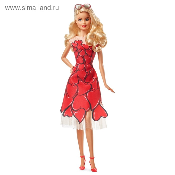 фото Коллекционная кукла барби в красном платье mattel