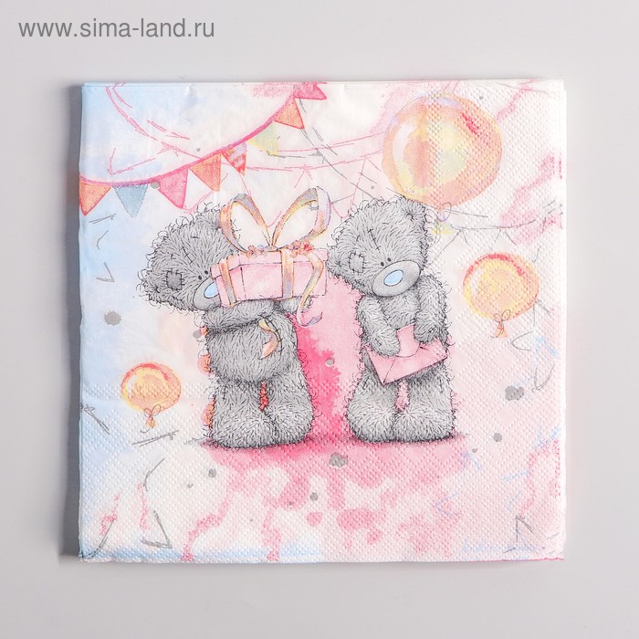 

Салфетки бумажные Me To You, набор 12 шт., 33х33 см, акварель