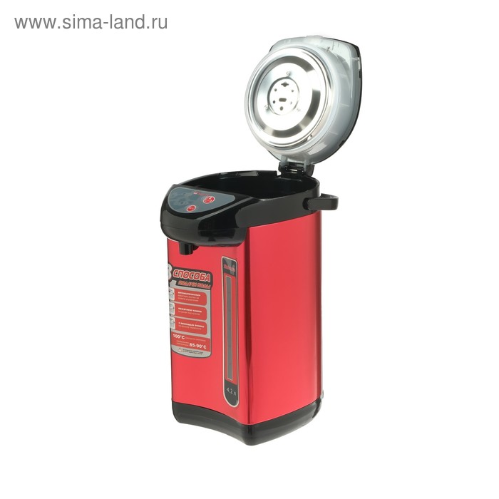 

Термопот Sakura SA-335BR, 4.2 л, 750 Вт, 3 способа подачи воды, черно-красный