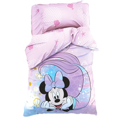 Постельное бельё 1,5 сп Minnie Mermaid, Минни Маус, 143*215 см, 150*214 см, 50*70 см -1 шт, поплин