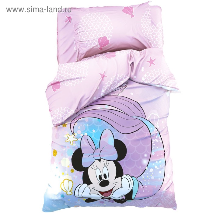 Постельное бельё 15 сп Minnie Mermaid Минни Маус 143215 см 150214 см 5070 см -1 шт поплин 2015₽