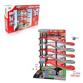 

Парковка «Мегапарковка», с 6 металлическими машинами и вертолётом