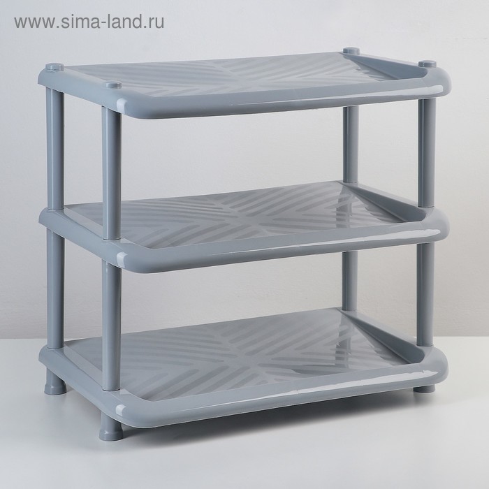   Сима-Ленд Этажерка для обуви «Комфорт», 3 яруса, 31×49×56 см, цвет серый