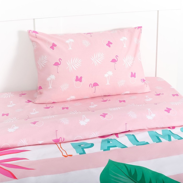 Детское постельное бельё 1,5 сп "Spring Palms", Минни Маус, 143*215 см, 150*214 см, 50*70 см -1 шт, поплин