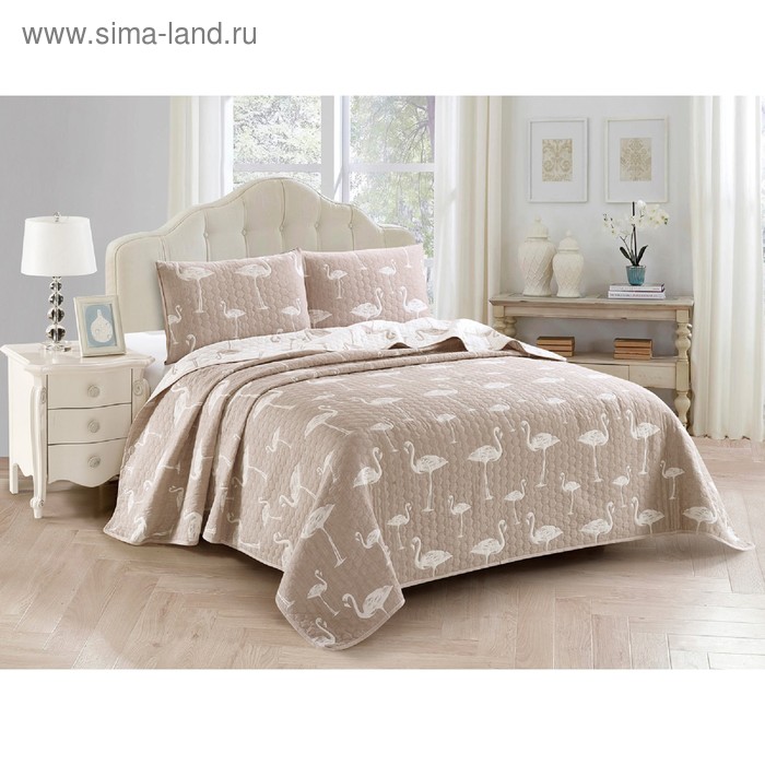 

Комплект Melody: покрывало 230 × 250 см, 50 × 70 см - 2 шт, бежевый, белый