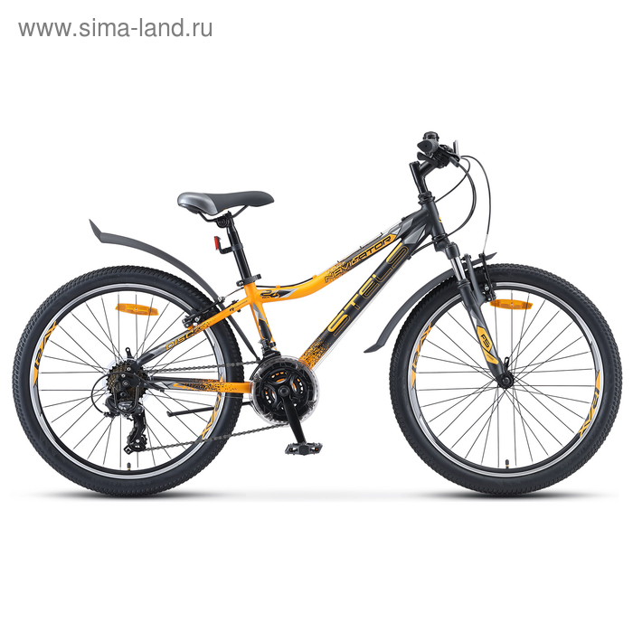 фото Велосипед 24" stels navigator-410 v, v010, цвет чёрный/жёлтый, размер 12"