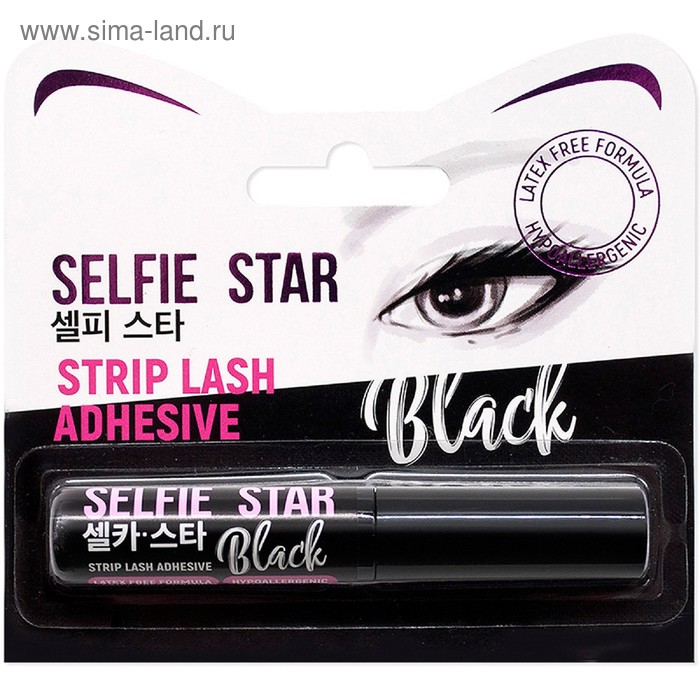 Клей для накладных ресниц с кисточкой Selfie Star, цвет чёрный, 5 г
