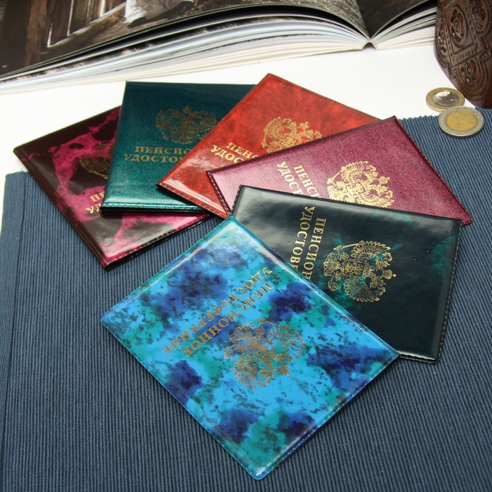 Обложка для пенсионного удостоверения, "Герб", МИКС