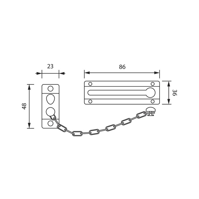 Цепочка дверная ТУНДРА, цвет золото, 1 шт.
