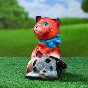 

Садовая фигура "Коты с бантом", серо-рыжая, 25 см
