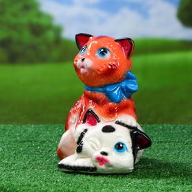 

Садовая фигура "Коты с бантом", бело-рыжая, 25 см