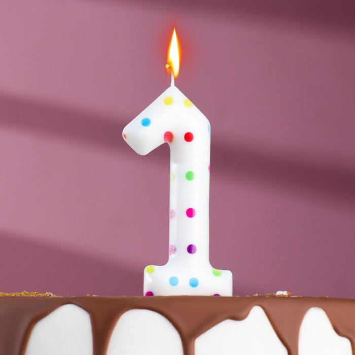 Свеча в торт на день рождения «Конфетти», цифра 1 , ГИГАНТ, 9 см свеча в торт на день рождения конфетти цифра 6 гигант 9 см