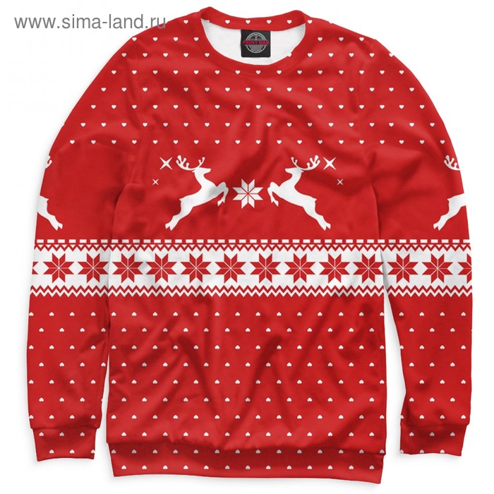 фото Свитшот «свитер с оленями» для мальчиков, рост 134 см print bar