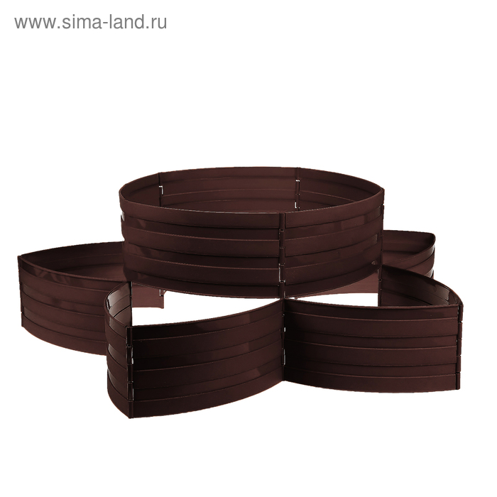

Клумба пластиковая, 15 × 540 см, 18 секций, тёмно-коричневая, «Конструктор»