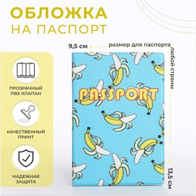 Обложка для паспорта, цвет голубой