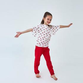 

Брюки для девочки MINAKU: cotton collection romantic, цвет красный, рост 122 см