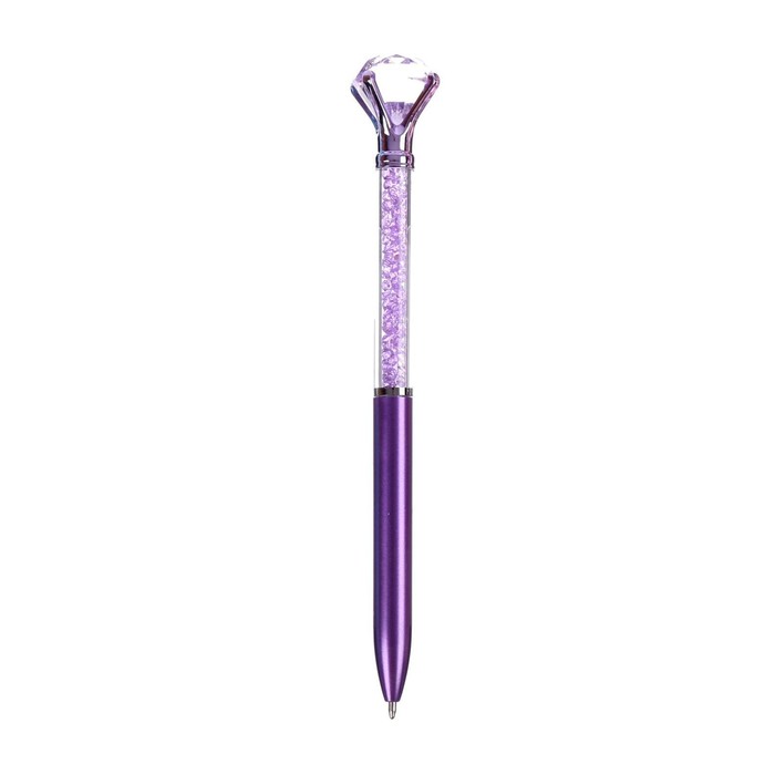 Ручка "Кристал со стразами", шариковая, корпус фиолетовый