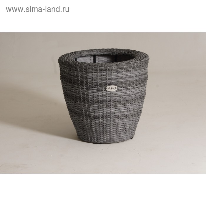 Кашпо круглое, 57 × 57 × 52 см, цвет серый