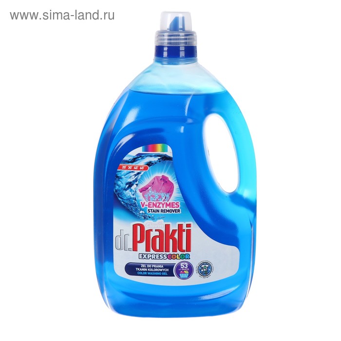 Жидкое средство для стирки Dr Prakti Color, гель, для цветных тканей, 3.2 л