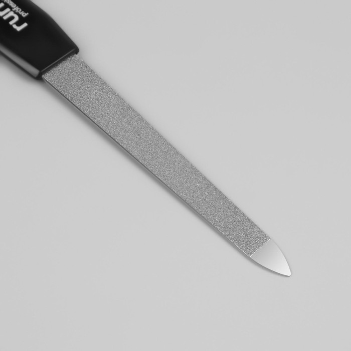 Пилка металлическая для ногтей, 14 см, на блистере, цвет чёрный, RU-0604