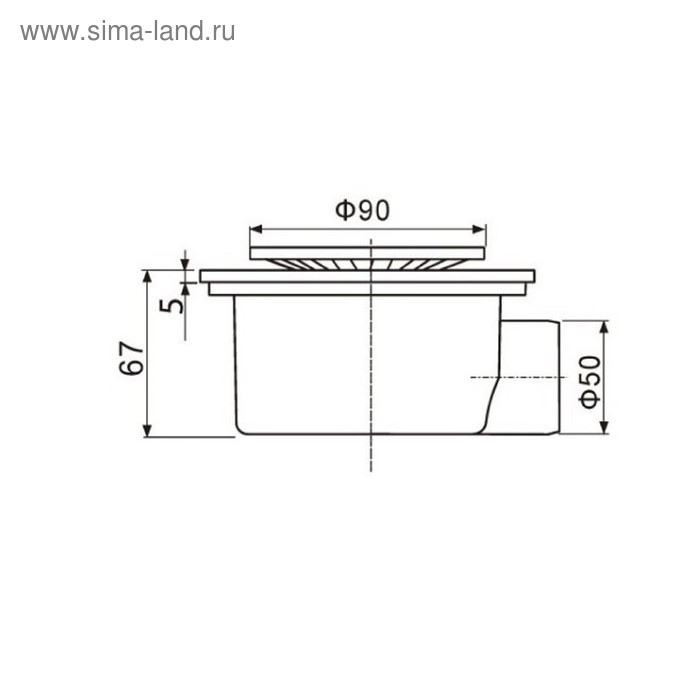 

Трап "Душ Сити" BAD011002, d=50 мм, 100 х 100 мм, с горизонтальным выпуском