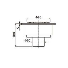 

Трап "Душ Сити" BAD011501, d=50 мм, 150 х 150 мм, с прямым выпуском