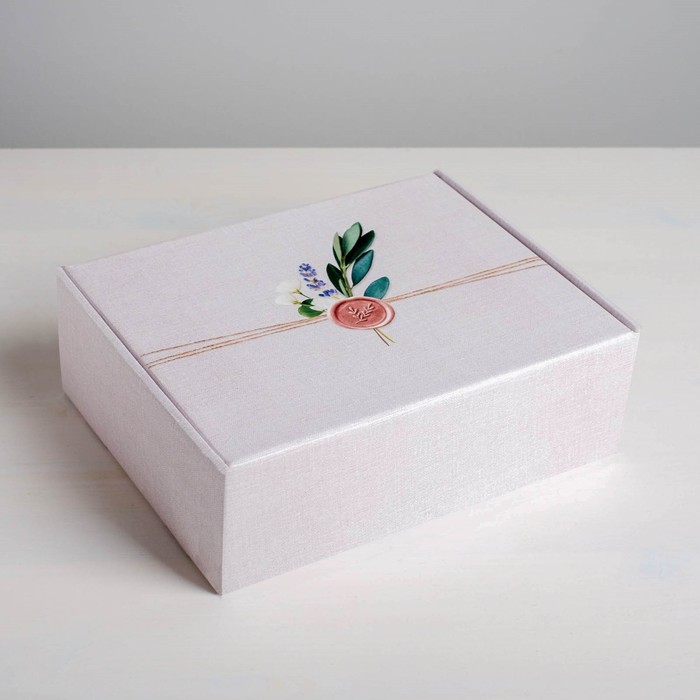подарочная коробка двусторонняя цветы 27 х 21 х 9 см Коробка подарочная складная, упаковка, «Эко», 27 х 21 х 9 см
