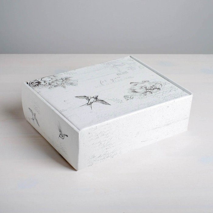 Коробка подарочная складная, упаковка, «Шебби», 27 х 21 х 9 см подарочная коробка двусторонняя gift 27 х 21 х 9 см