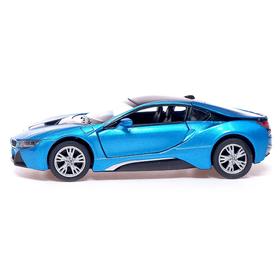 

Машина металлическая BMW i8, 1:36, открываются двери, инерция, МИКС