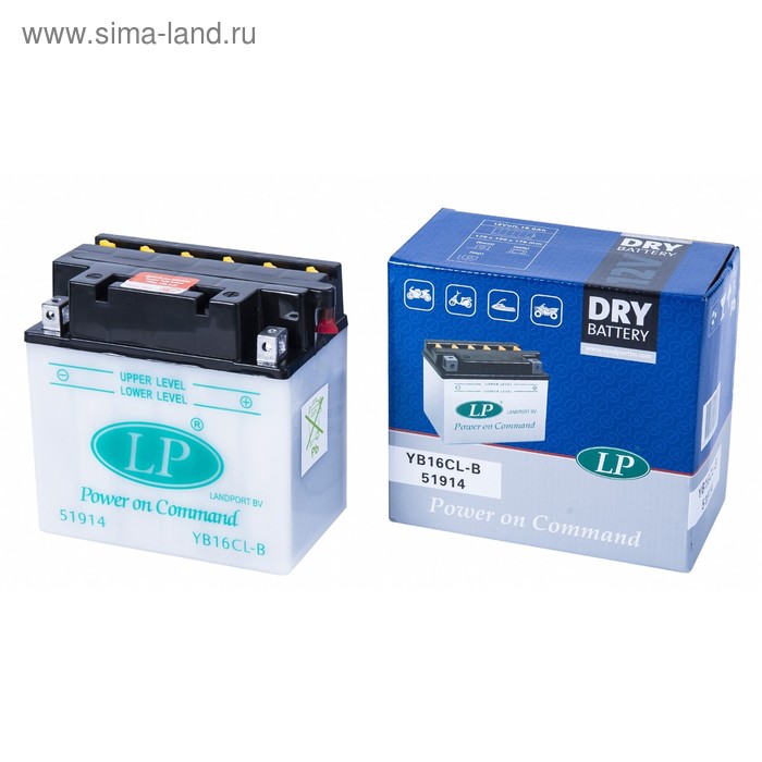 

Аккумуляторная батарея Landport YB16CL-B, 12 В, 19 Ач, пусковой ток 345 А, обратная (- +)