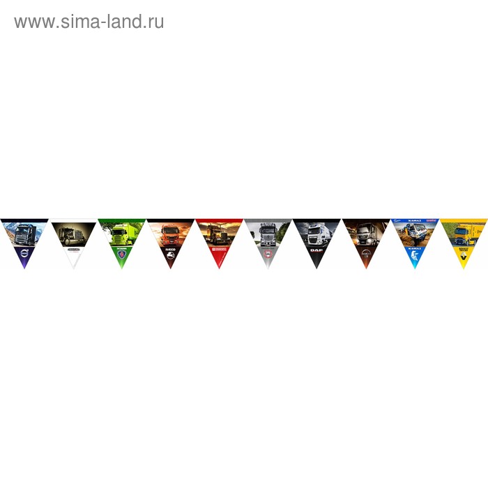 

Гирлянда "Грузовики в дороге", 1х15х152 см