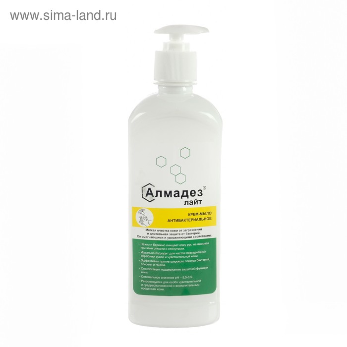Крем-мыло антибактериальное Алмадез-лайт, 0,5л (дозатор-насос)
