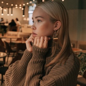 

Серьги висячие "Алхимия" кольца, L= 16,5, цвет золотисто-серебряный