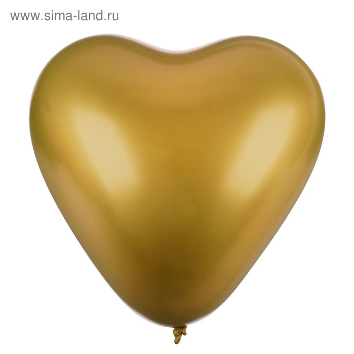 фото Шар латексный 12" «сердце», хром, набор 50 шт., цвет золотой everts