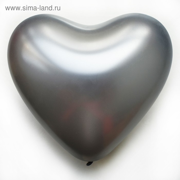 фото Шар латексный 12" «сердце», хром, набор 50 шт., цвет платиновый everts